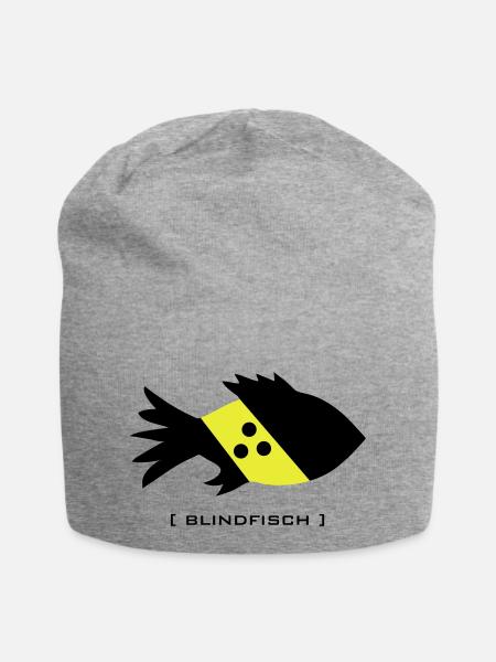 blindfisch fisch blind doof depp blinder - Jersey-Beanie - Grau meliert