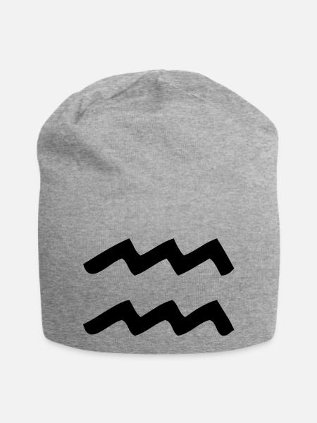 Sternzeichen Wassermann - Jersey-Beanie - Grau meliert