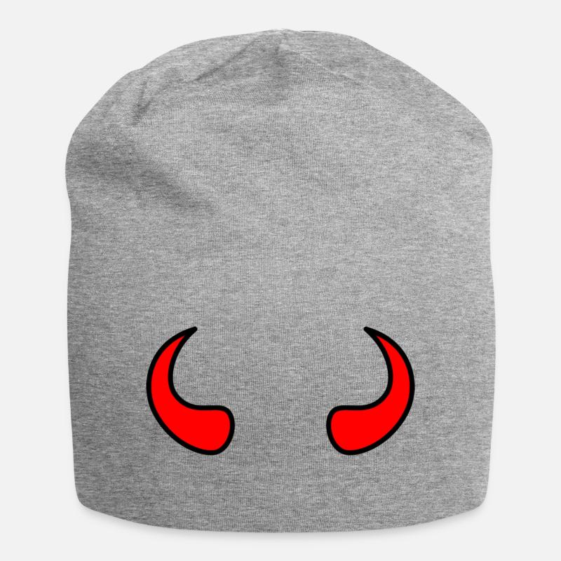 Devil's Horns - Devilish gift idea. - Jersey Beanie - heather grey