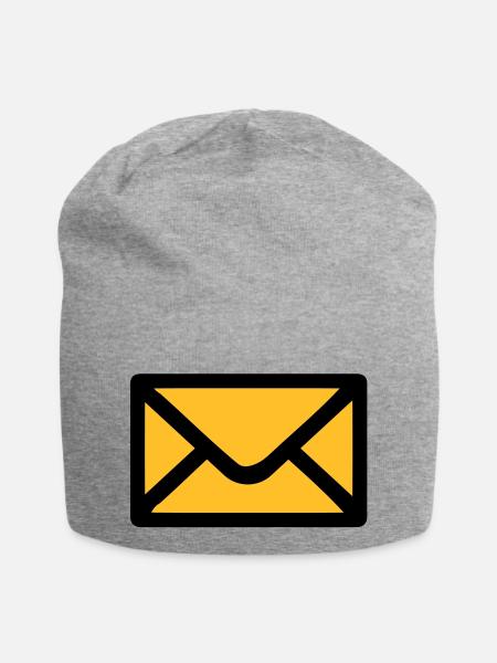 Brief Umschlag - Jersey-Beanie - Grau meliert