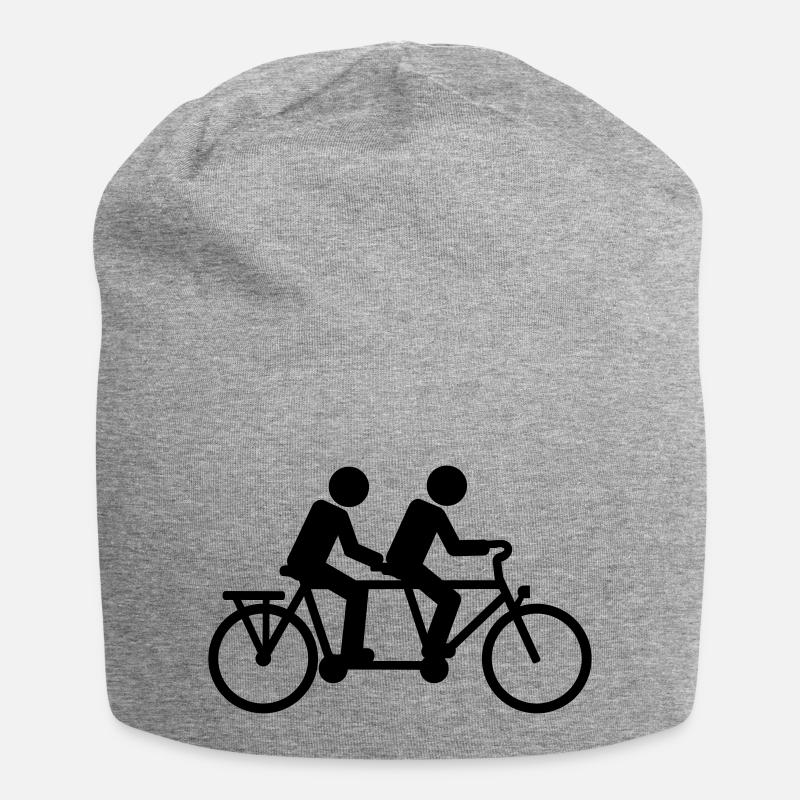 Tandem Bicyclette vélo - Bonnet en jersey - gris chiné