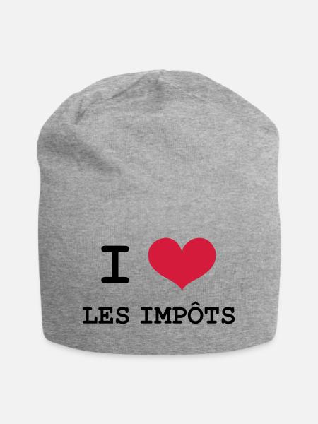 Ich liebe Steuern - Jersey-Beanie - Grau meliert