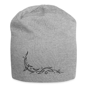 Tribal mit Sternen - Jersey-Beanie - Grau meliert - Vorne