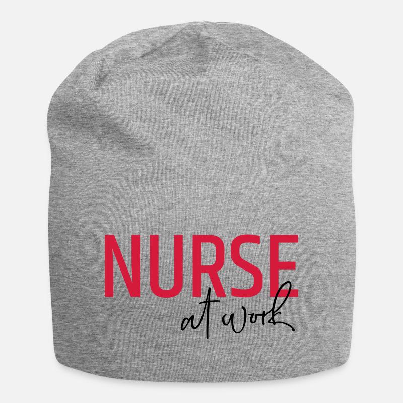 Infirmière au travail - Bonnet en jersey - gris chiné