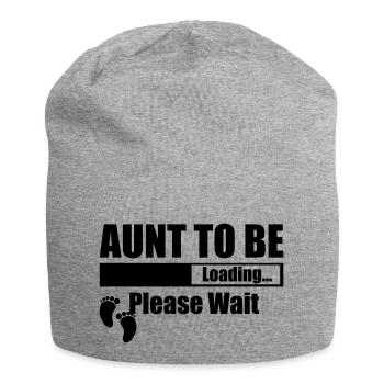 Aunt To Be Loading Please Wait - Jersey Beanie - heather grey - Front