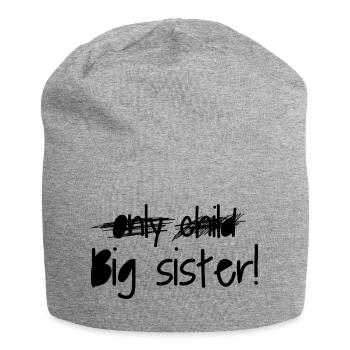 Big sister - Jersey Beanie - heather grey - Front