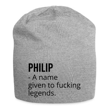Philip ein Name für verdammte Legenden - Jersey-Beanie - Grau meliert - Vorne