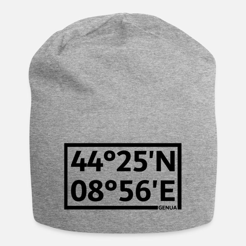 Coordonnées de Gênes - Bonnet en jersey - gris chiné