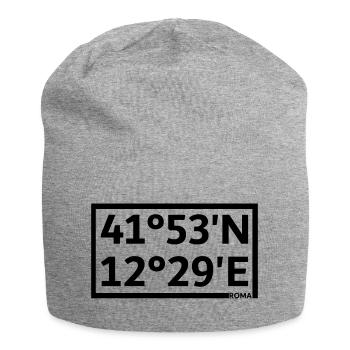 Roma Koordinaten - Jersey-Beanie - Grau meliert - Vorne