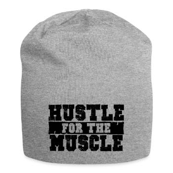 HUSTLE FOR THE MUSCLE - Jersey Beanie - heather grey - Front