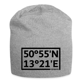 Freiberg Koordinaten - Jersey-Beanie - Grau meliert - Vorne