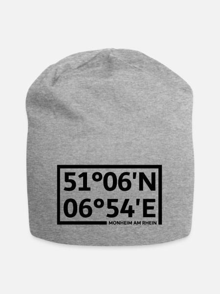 Monheim am Rhein Koordinaten - Jersey-Beanie - Grau meliert