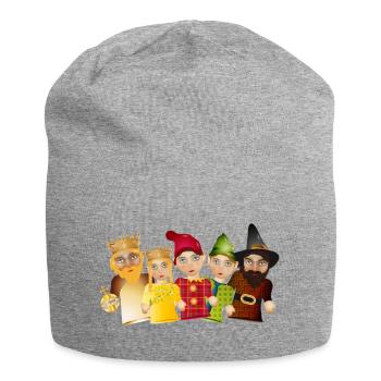 Fünf Figuren aus dem Ensemble des Kasperltheaters - Jersey-Beanie - Grau meliert - Vorne