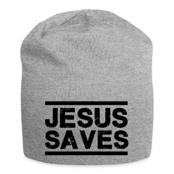 Jesus saves - Jersey Beanie - heather grey - Front