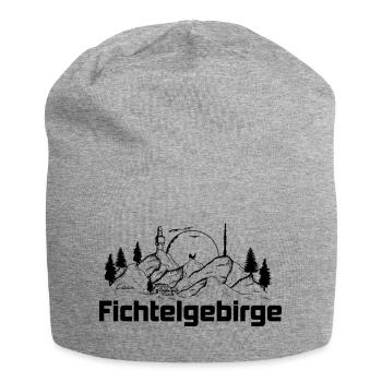 Fichtelgebirge mit Hütte Schneeberg Ochsenkopf - Jersey-Beanie - Grau meliert - Vorne