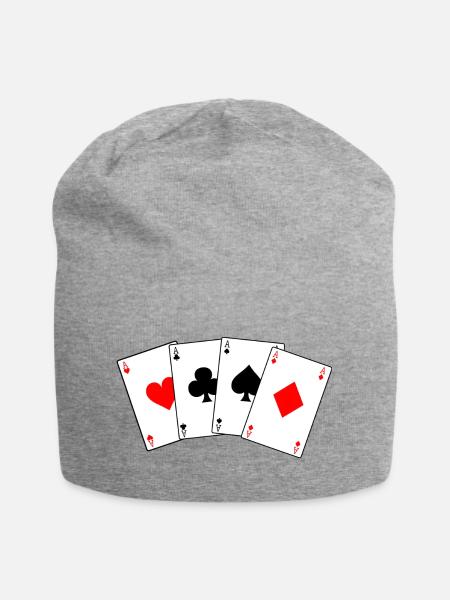 Vier - Jersey-Beanie - Grau meliert