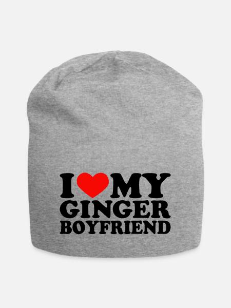 I Love My Ginger Boyfriend I Heart My Redhead BF - Jersey-Beanie - Grau meliert