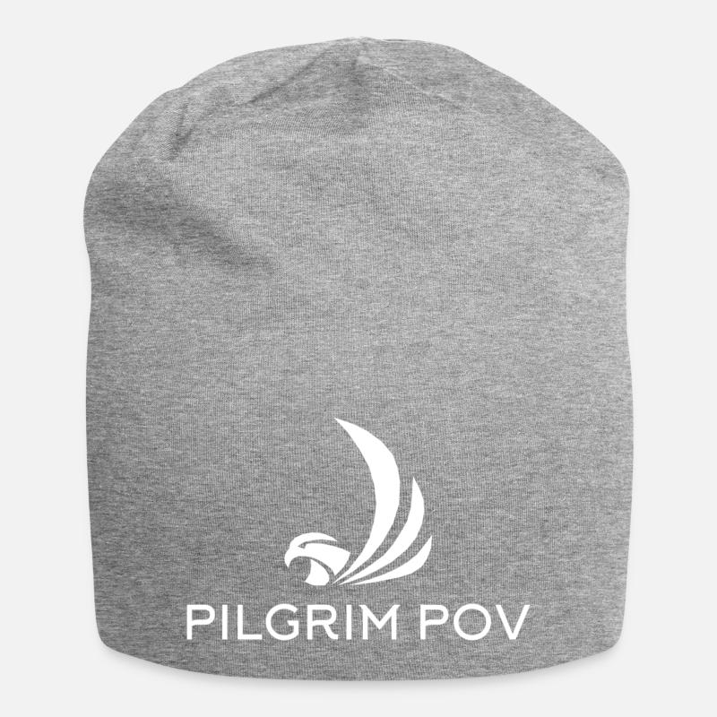 Logo blanc Pilgrim POV - Bonnet en jersey - gris chiné
