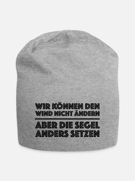 Du selbst bestimmst deinen Erfolg | Motivation - Jersey-Beanie - Grau meliert