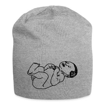 Neugeborenes Baby transparenter Schatten Illustration - Jersey-Beanie - Grau meliert - Vorne