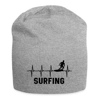 Surf Herzschlag Surfer Surfen - Jersey-Beanie - Grau meliert - Vorne