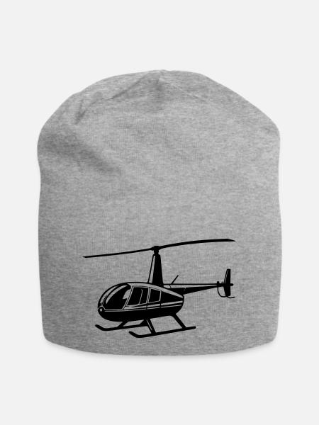 Hubschrauber - Jersey-Beanie - Grau meliert