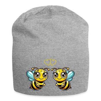 biene cartoon comic love - Jersey-Beanie - Grau meliert - Vorne