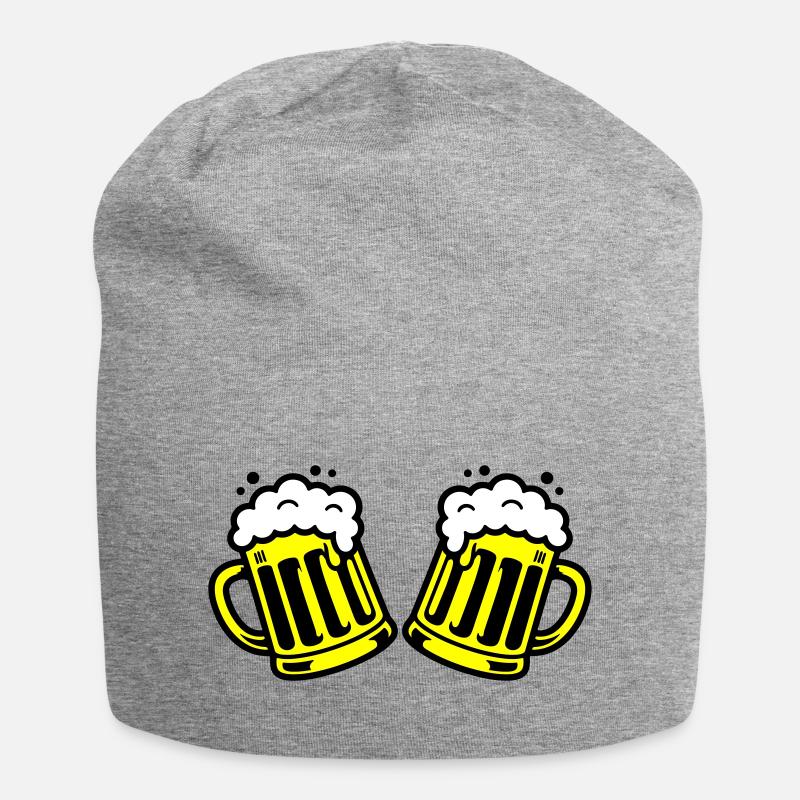 Bier Bierkrug Prost Comic - Jersey-Beanie - Grau meliert