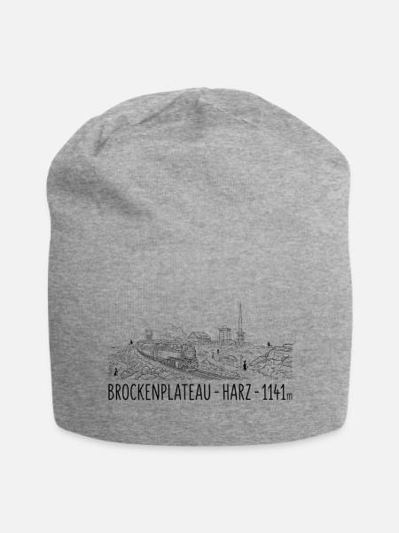 Brocken Plateau Harz Dampflok - Jersey-Beanie - Grau meliert
