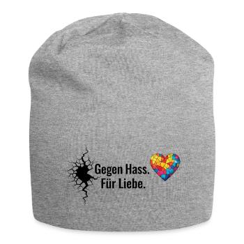 Gegen Hass Für Liebe Motiv für Aktivisten & Pride - Jersey-Beanie - Grau meliert - Vorne