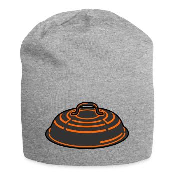 Grill Lid BBQ Smoker Grillmeister Father's Day - Jersey Beanie - heather grey - Front