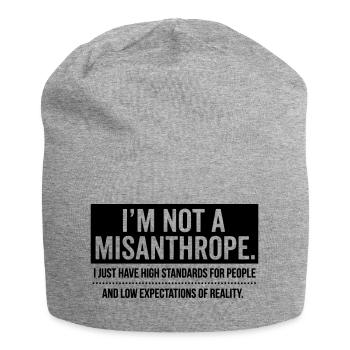 Kein Misanthrop, nur hohe Standards (black) - Jersey-Beanie - Grau meliert - Vorne