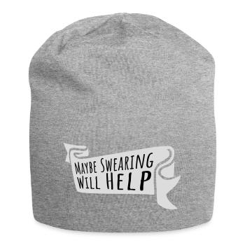 Maybe Swearing Will Help Sarcastic Saying Graphic - Jersey Beanie - heather grey - Front