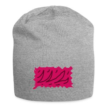 Farbexplosion Rosa Linien - Jersey-Beanie - Grau meliert - Vorne