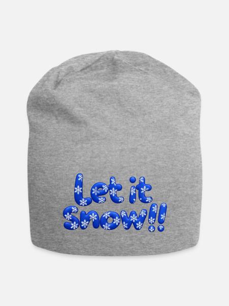 Lass es schneien - Jersey-Beanie - Grau meliert
