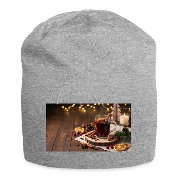 Rustikaler Glühweinzauber - Jersey-Beanie - Grau meliert - Vorne