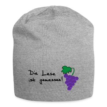 Die Lese ist gemessen! - Jersey-Beanie - Grau meliert - Vorne