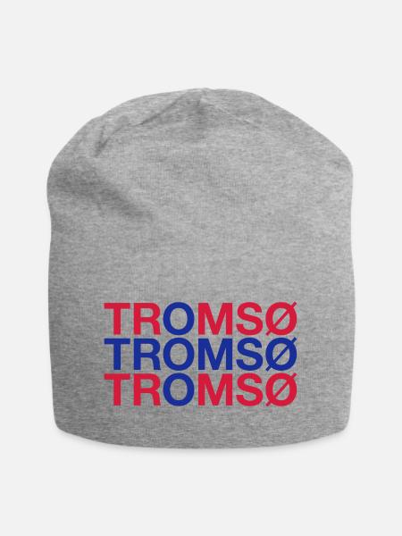TROMSO Norvège Norvège Norvège Drapeau norvégien - Bonnet en jersey - gris chiné
