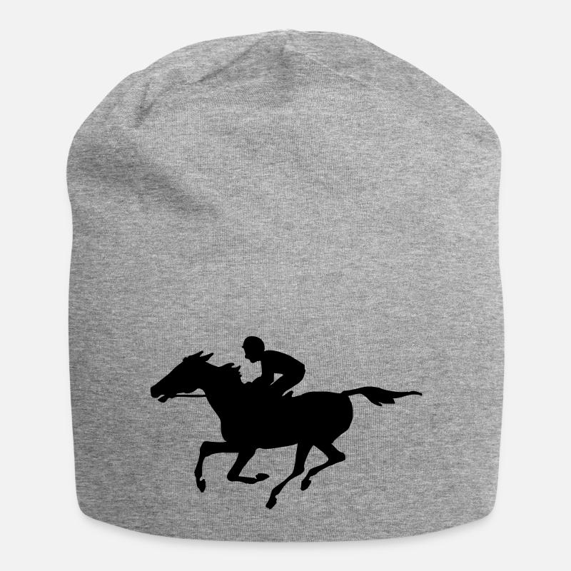 Rennpferd - Jersey-Beanie - Grau meliert