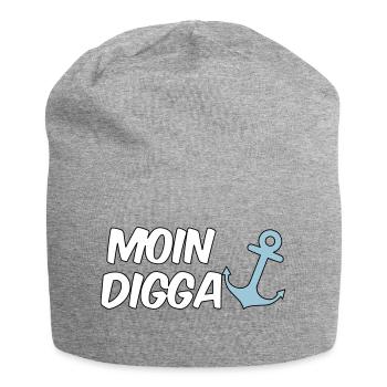 Moin Digga Hamburg - Jersey-Beanie - Grau meliert - Vorne