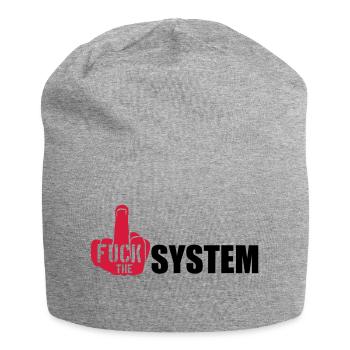 logo main doigt du milieu cool texte rebelle baiser t - Bonnet en jersey - gris chiné - Devant