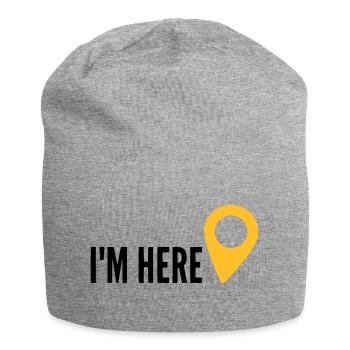 I'm HERE, Location, My Location, I'm here - Jersey Beanie - heather grey - Front