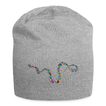 Bunte Schlange - bunte Schlange - Jersey-Beanie - Grau meliert - Vorne