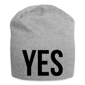 yes - Jersey Beanie - heather grey - Front