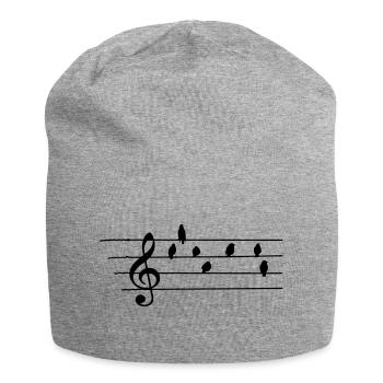 Musique - Treble Clef - les oiseaux que les notes - Bonnet en jersey - gris chiné - Devant