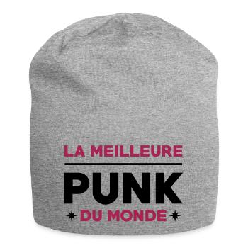 Punk / Rock / Musique / Musicien / Anarchiste - Bonnet en jersey - gris chiné - Devant