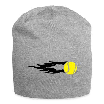 Tennis ball on fire - Jersey Beanie - heather grey - Front