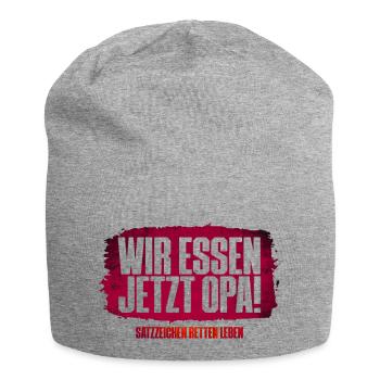 Satzzeichen retten Leben! - Jersey-Beanie - Grau meliert - Vorne