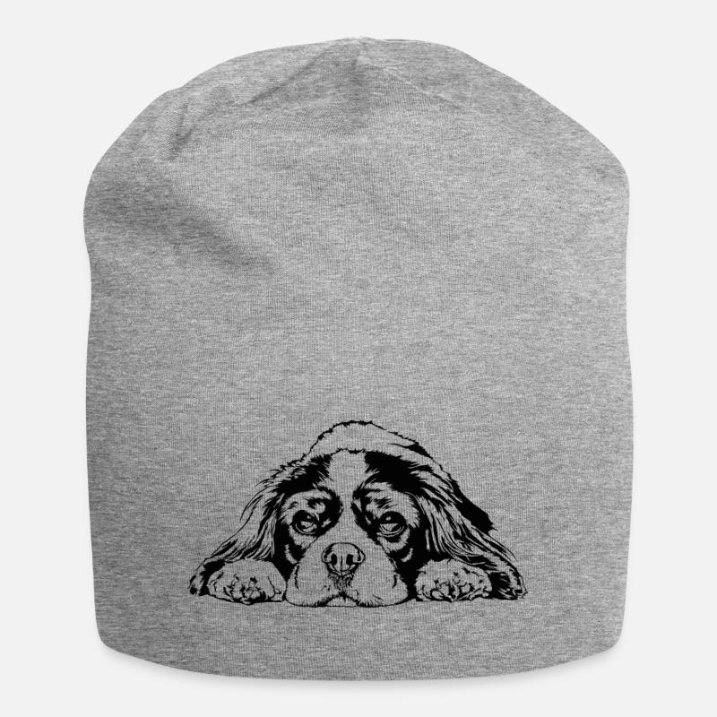 CAVALIER KING CHARLES SPANIEL Hunde Hund Wilsigns - Jersey-Beanie - Grau meliert