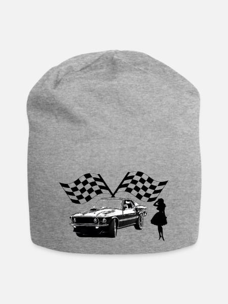 Auto - Jersey-Beanie - Grau meliert